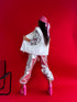 Faux leather vest "POP STAR" - WHITE CV2122